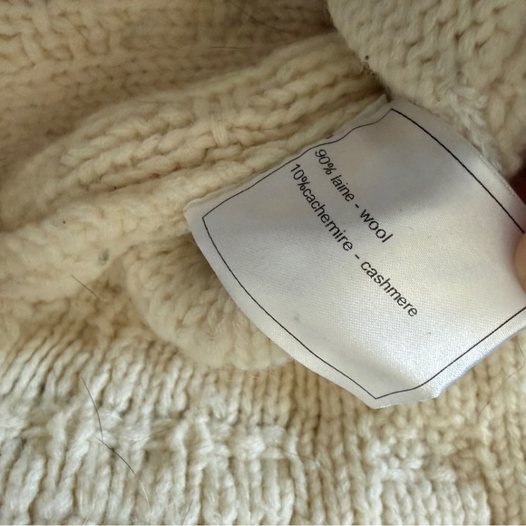 Women's Cream and Black Knit Jacket - Picture 5 of 12